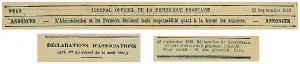 1923 : Extrait Declaration Gassendiana